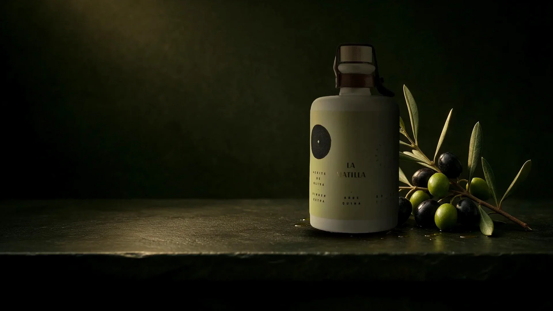 Botella de Arbequina en cerámica